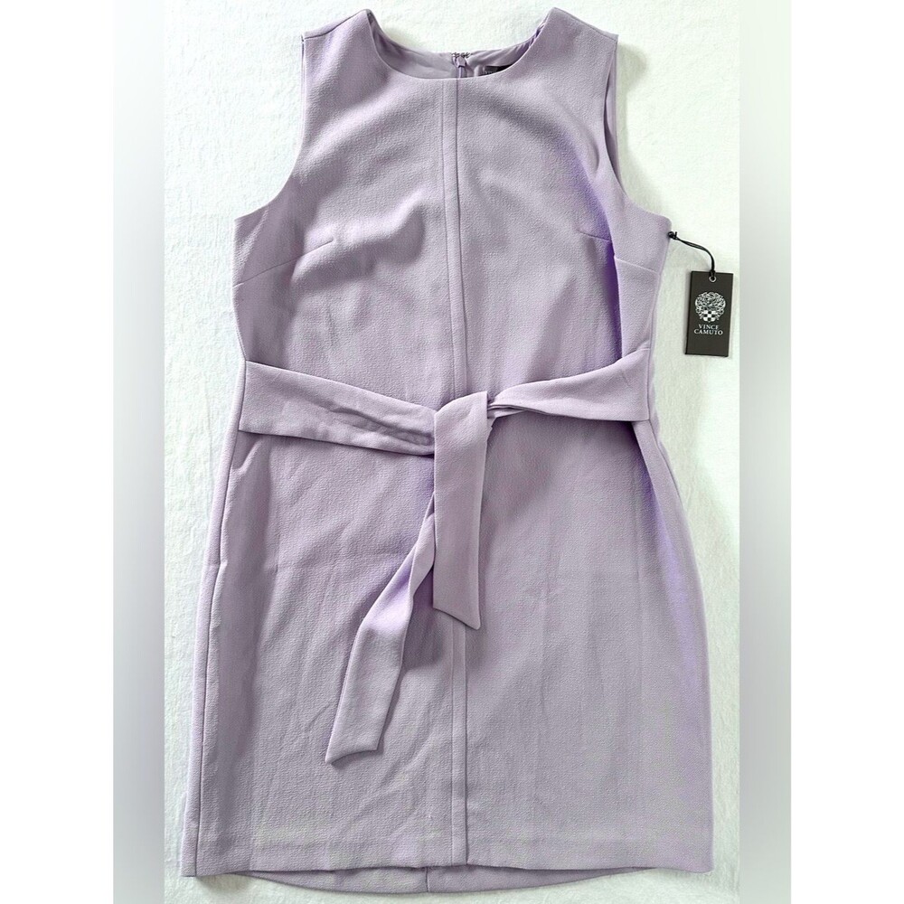 Vince Camuto Women’s Sleeveless Tie Waist Sheath Dress Purple Size 8 NWT